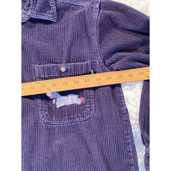 Vintage Disney Womens Shirt Pooh Corduroy Med Button Up Pockets 90s - Picture 3 of 7